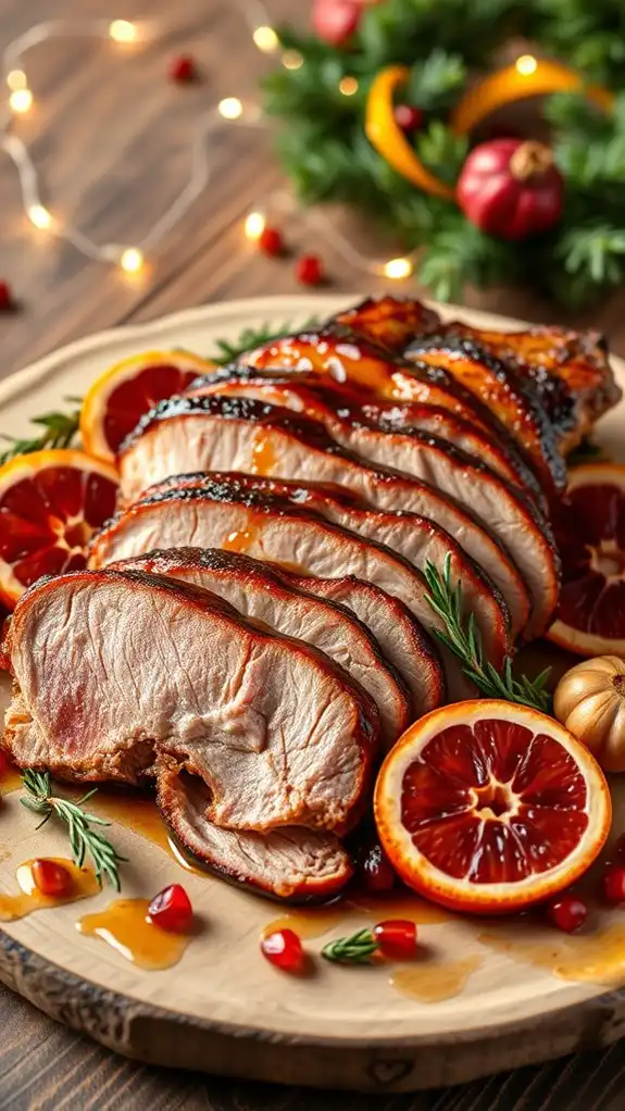 herb brined duck with glaze