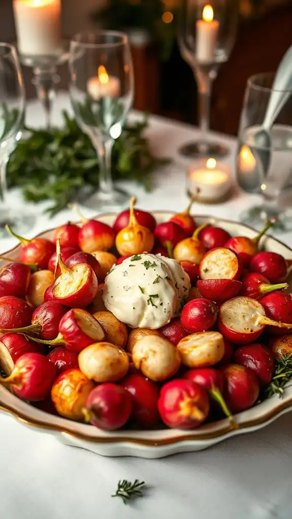 herb butter roasted radishes