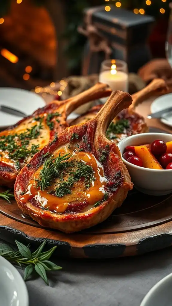 herb crusted pork chops