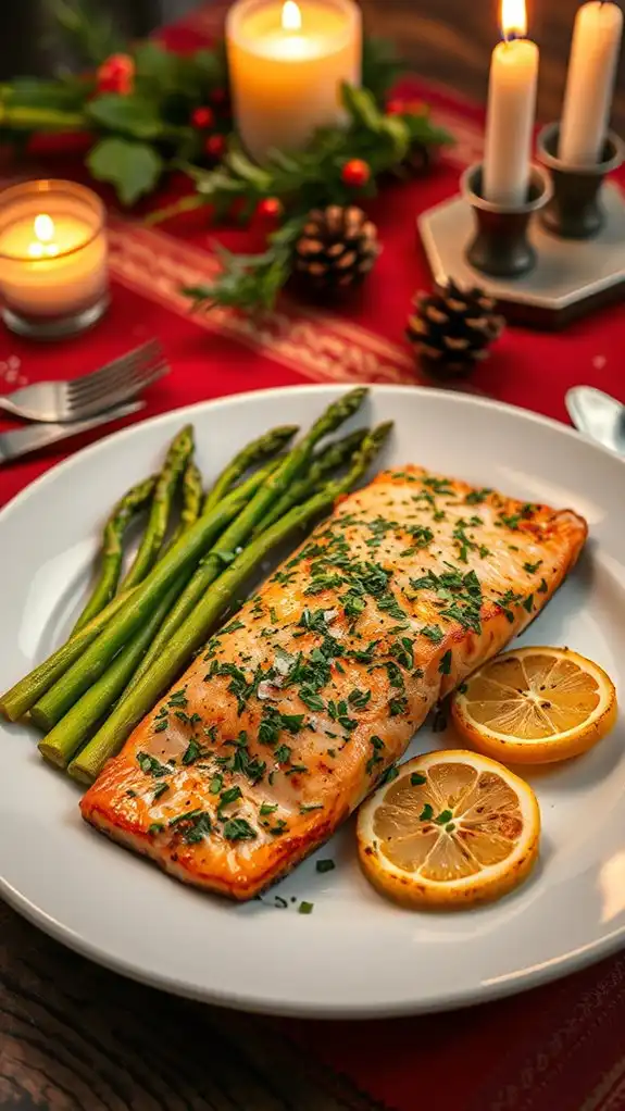 herb crusted salmon with asparagus