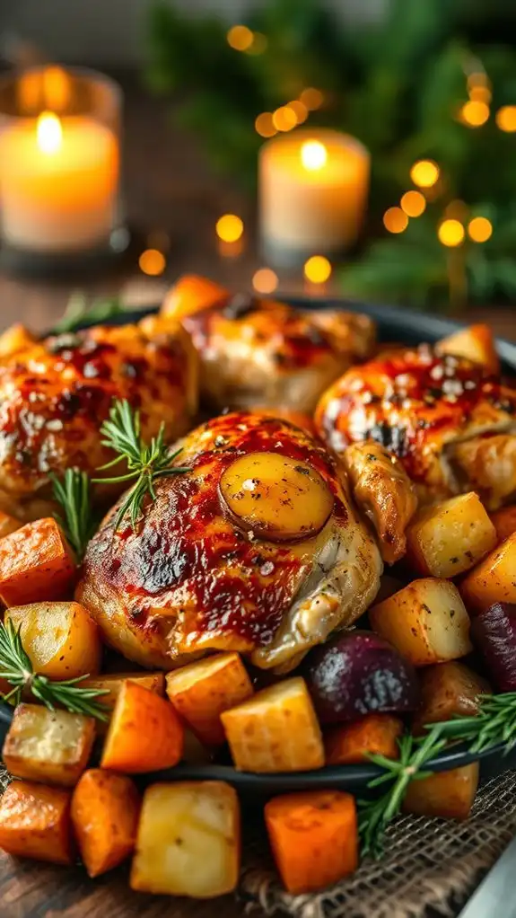 herb infused roasted chicken thighs