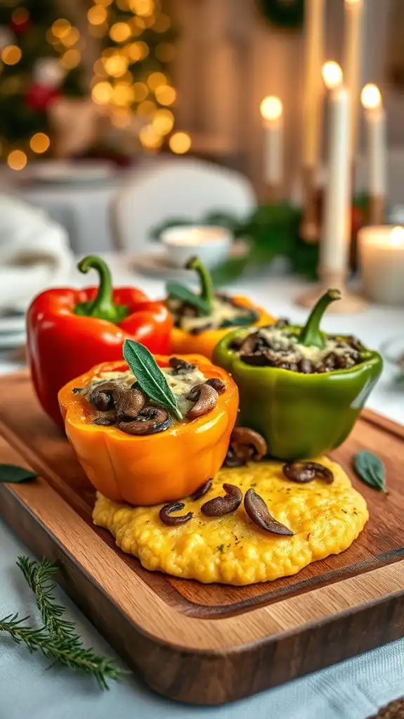 herbed polenta stuffed peppers
