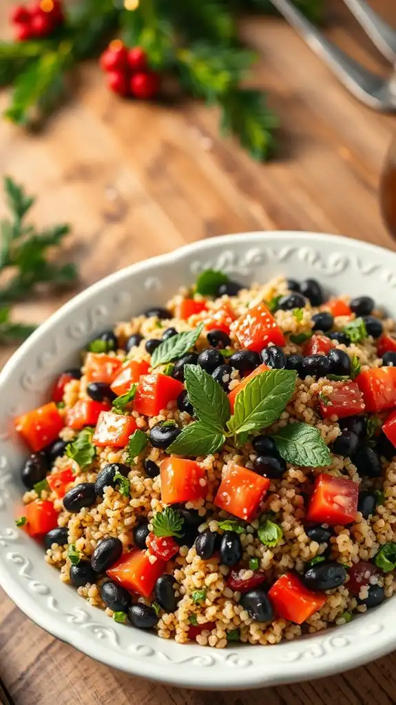 herbed quinoa black bean salad