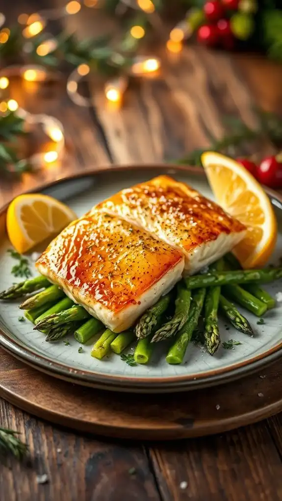 honey garlic grouper with asparagus