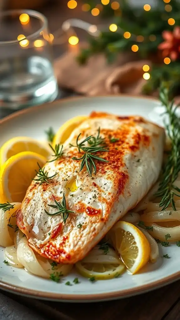 lemon herb stuffed branzino