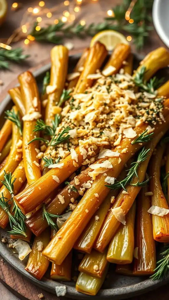 lemon rosemary roasted leeks