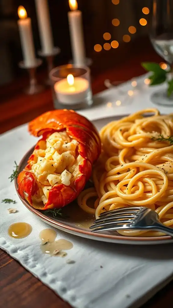 lobster pasta in garlic sauce