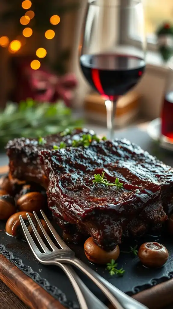 luxurious red wine short ribs