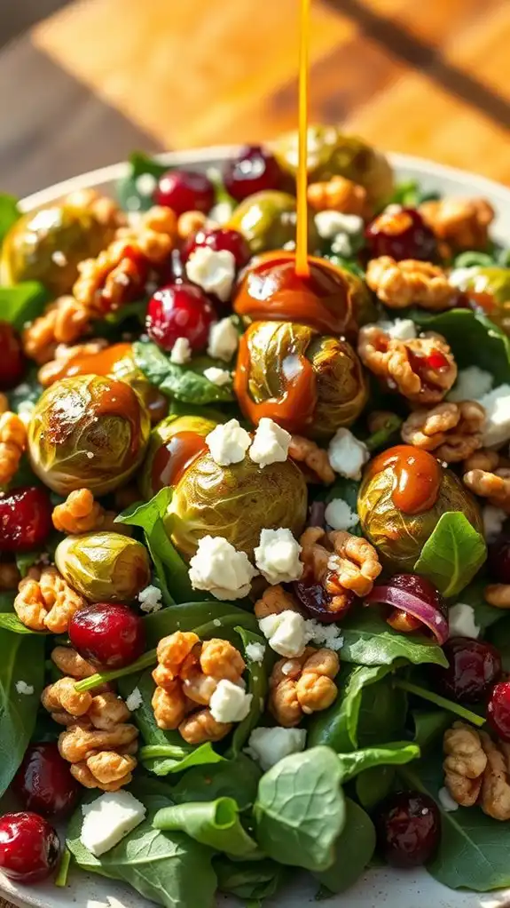 maple balsamic brussels sprout salad