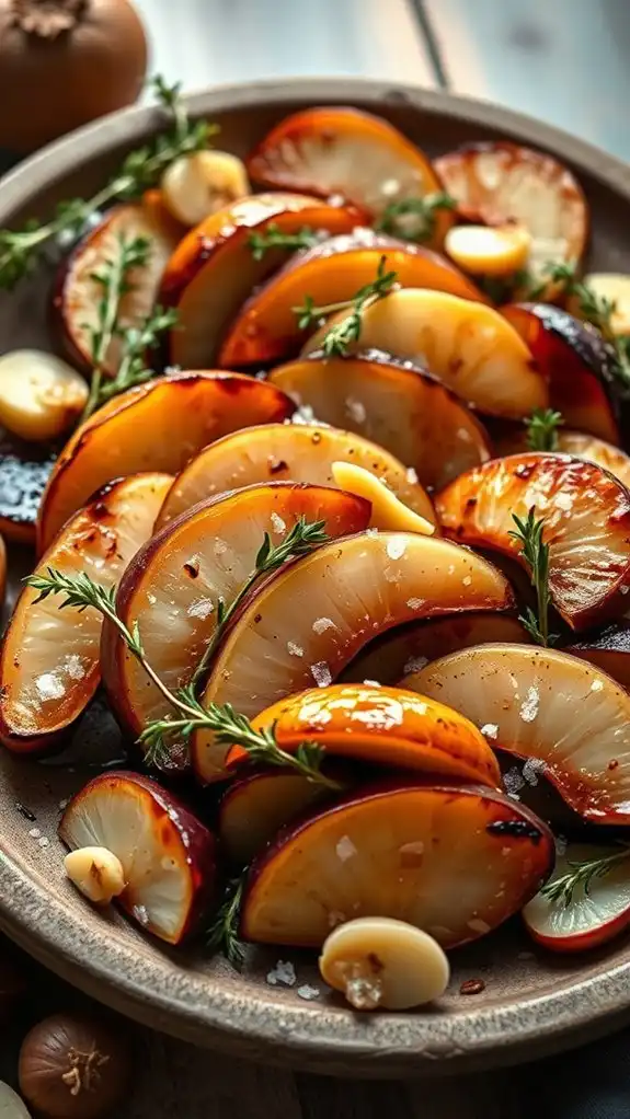maple balsamic roasted turnips