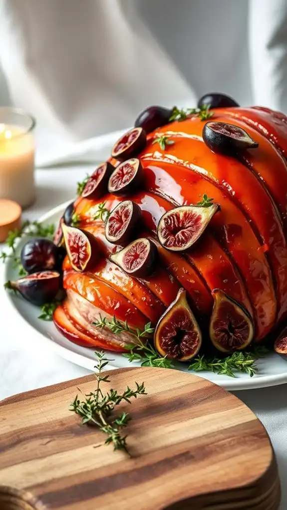 maple fig glazed holiday ham
