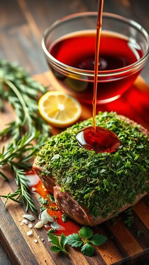 marinade infuses flavorful tenderness