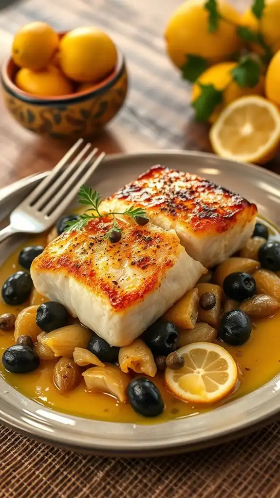mediterranean cod with artichokes