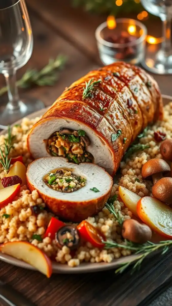 mediterranean herb stuffed pork