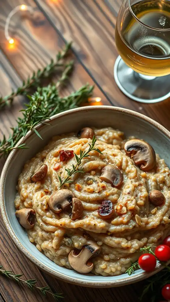 mediterranean mushroom barley risotto