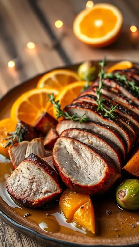 pan seared duck and vegetables