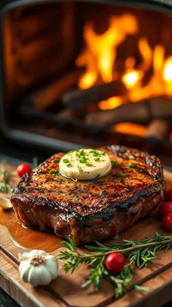 pan seared rib eye steaks