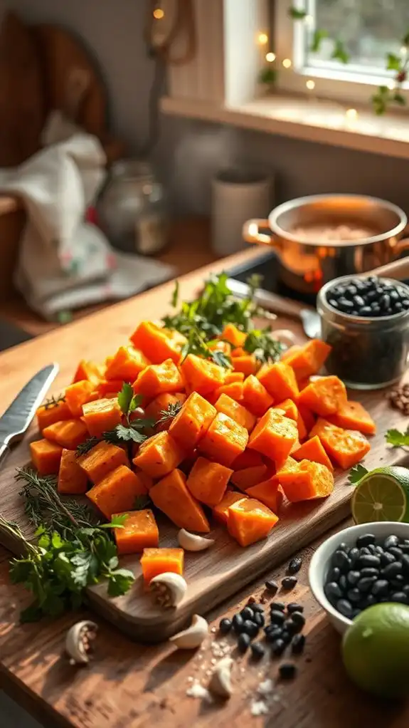 preparing creamy sweet potatoes