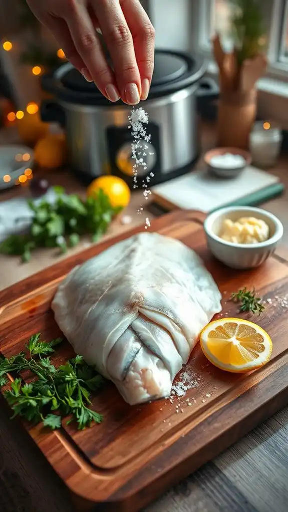 preparing flounder for cooking