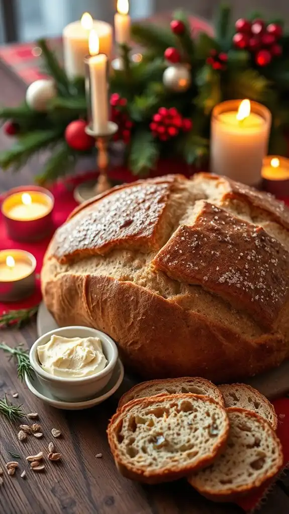 rustic garlic herb boule