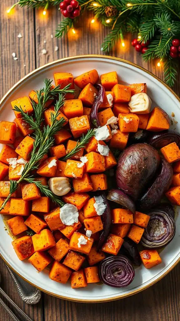 savory herb roasted sweet potatoes