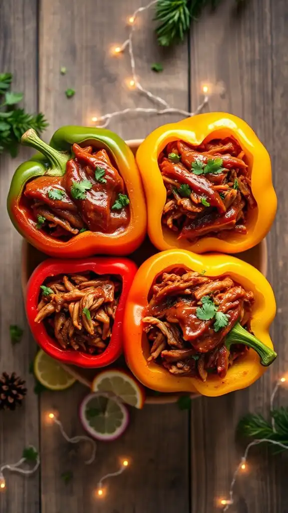 savory jackfruit stuffed peppers