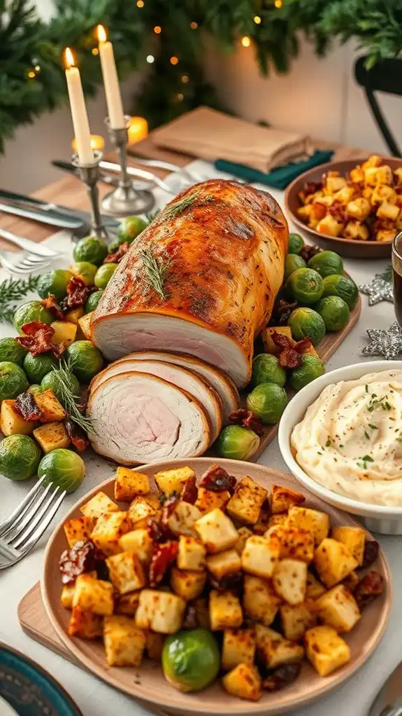 savory pork and brussels
