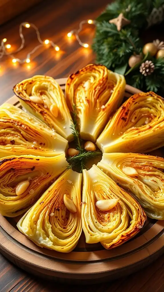 savory roasted cabbage wedges