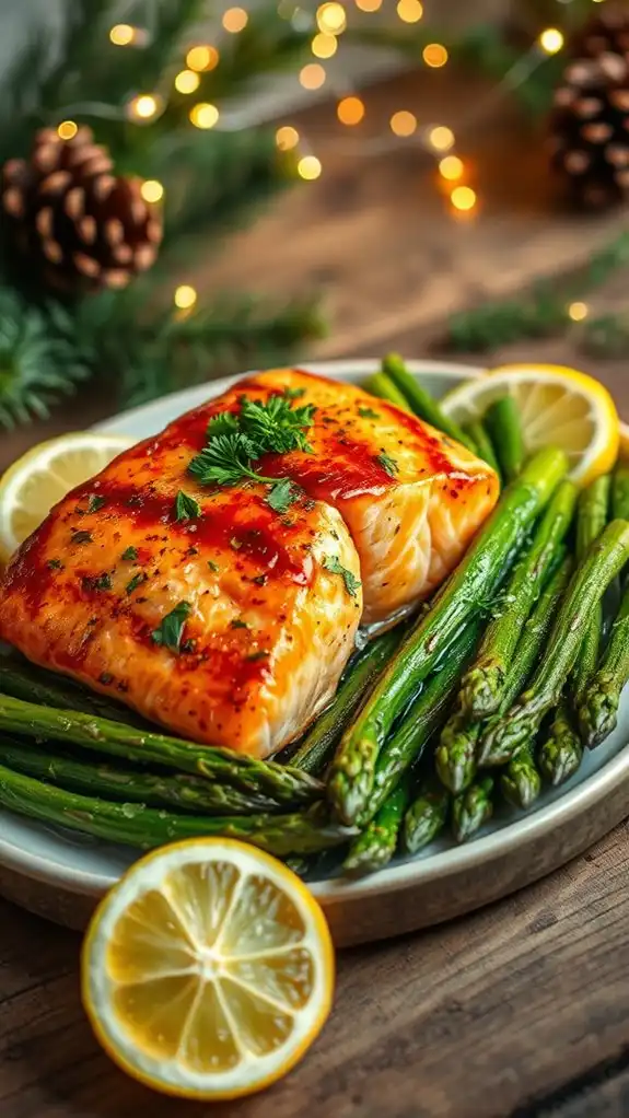 savory salmon with asparagus