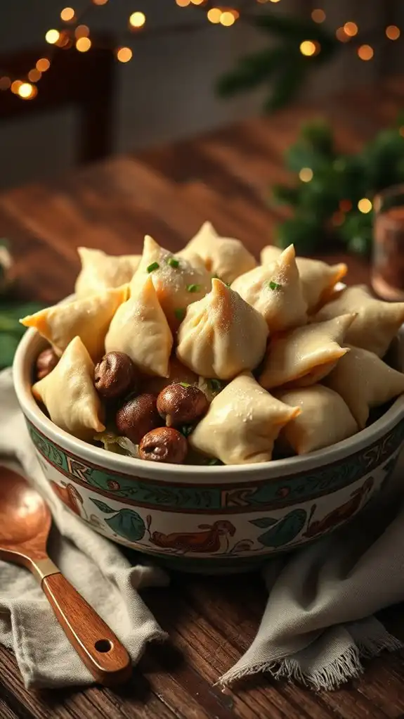 savory sauerkraut mushroom dumplings