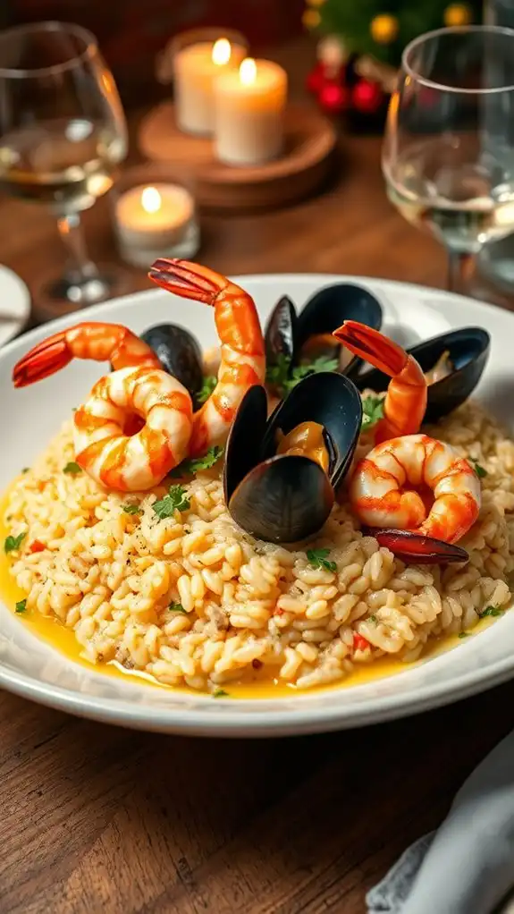 seafood risotto with shrimp