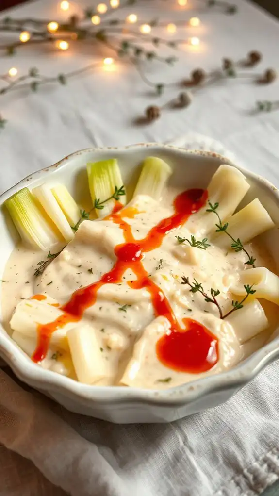 spicy creamed leeks recipe