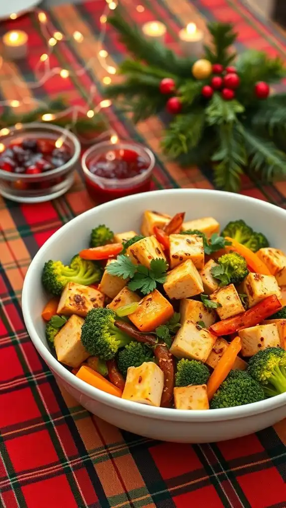 spicy garlic tofu stir fry
