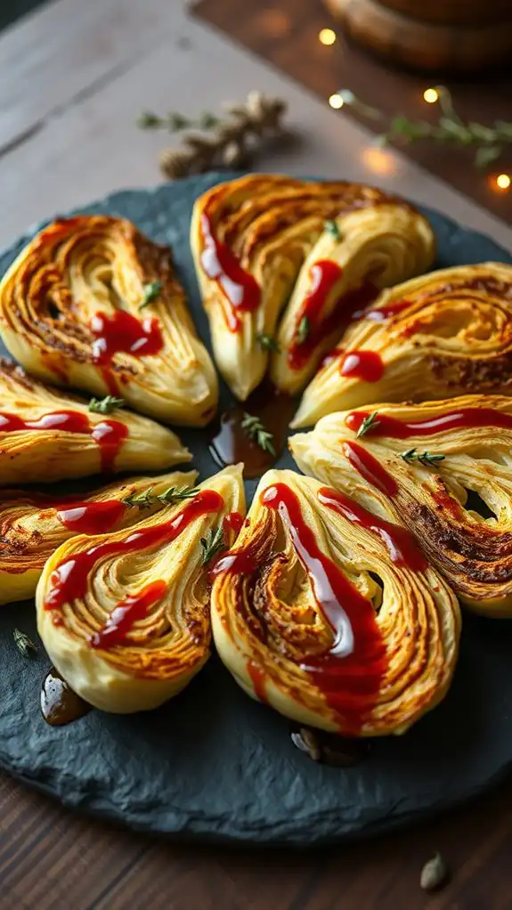 spicy honey glazed cabbage