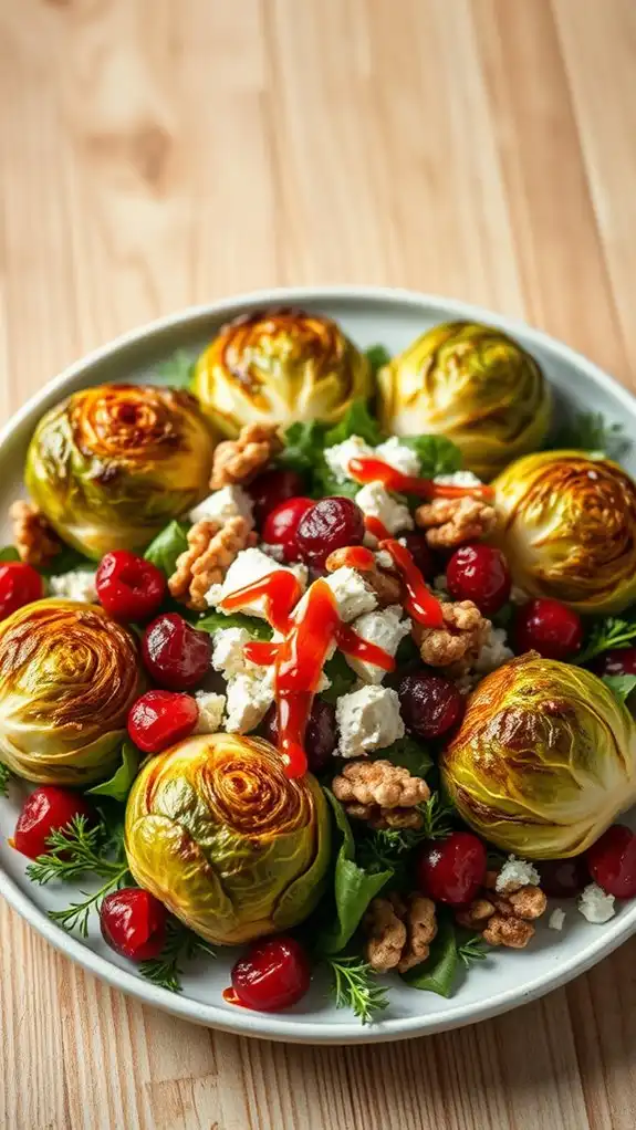 spicy roasted brussels sprout salad