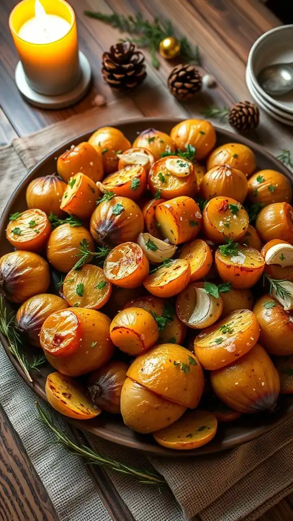 spicy roasted garlic turnips