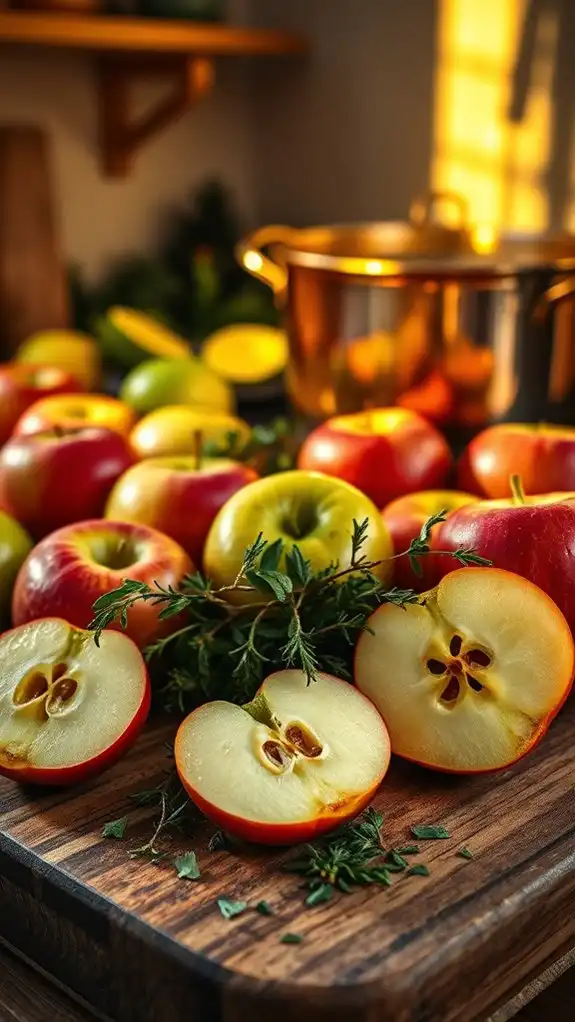 sweet apples with thyme