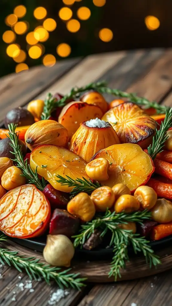 thyme infused roasted root vegetables