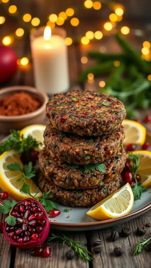 vegan black lentil patties