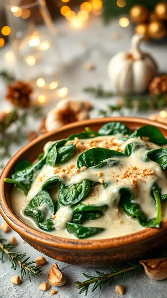 vegan creamy spinach dish