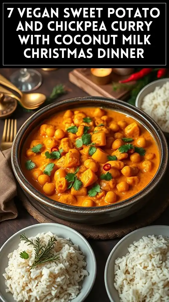 7 Vegan Sweet Potato and Chickpea Curry With Coconut Milk Christmas Dinner