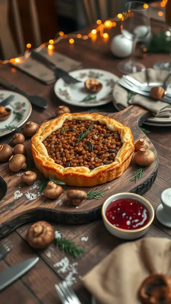 vegan pumpkin lentil tart