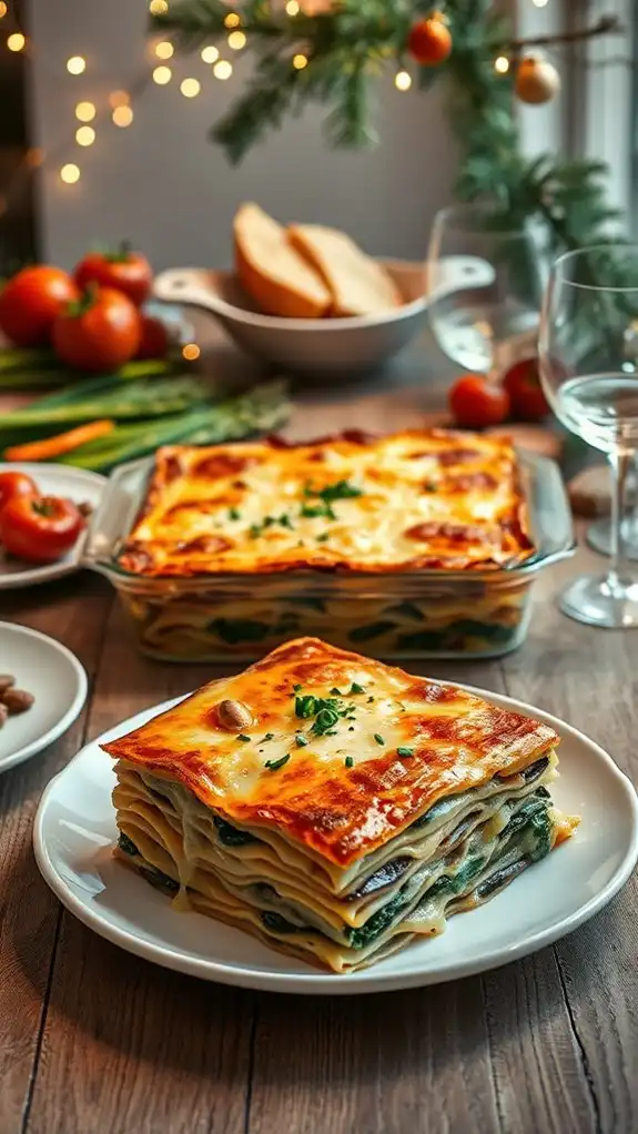 vegetarian lasagna with spinach