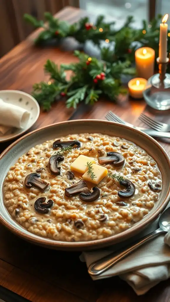 wild mushroom barley risotto
