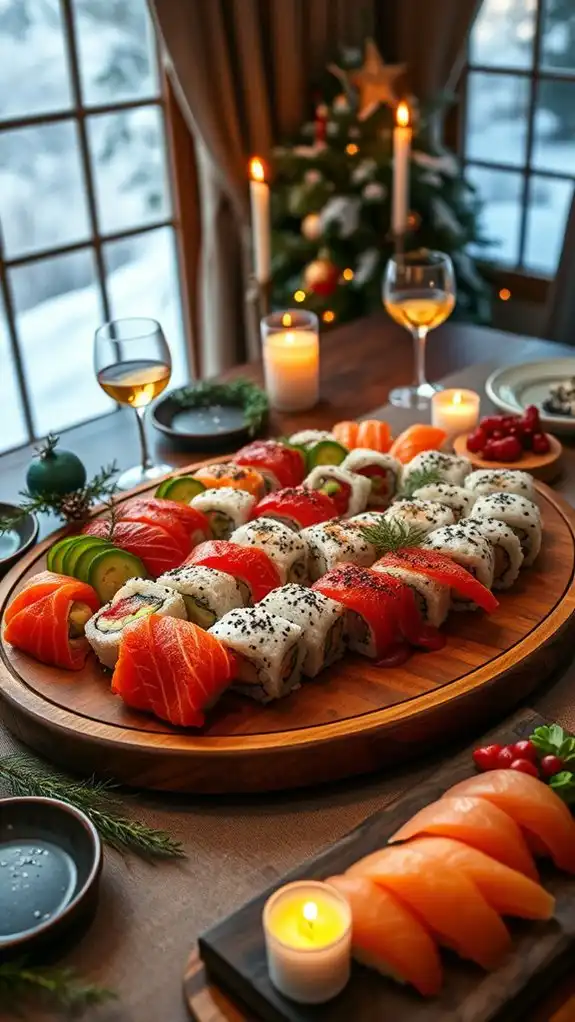 winter sushi creative rolls