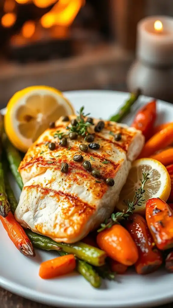 zesty lemon thyme bass dish