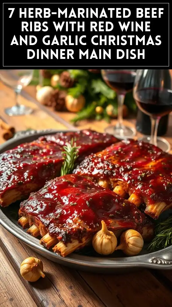 7 Herb-Marinated Beef Ribs With Red Wine and Garlic Christmas Dinner Main Dish