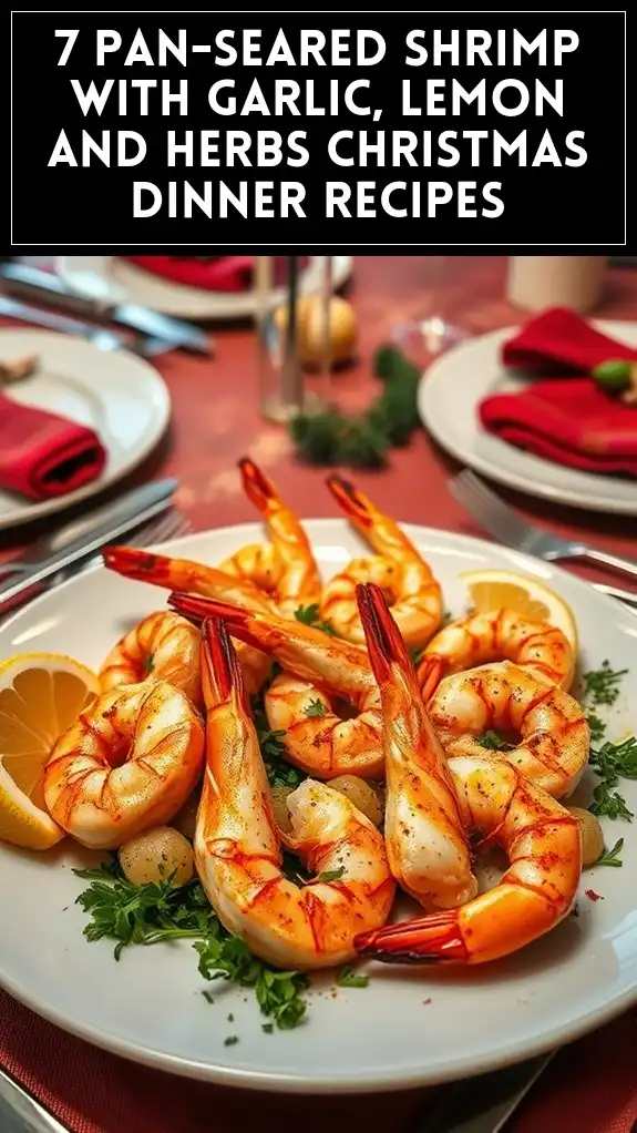 7 Pan-Seared Shrimp With Garlic, Lemon and Herbs Christmas Dinner Recipes