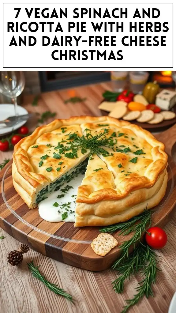 7 Vegan Spinach and Ricotta Pie With Herbs and Dairy-Free Cheese Christmas